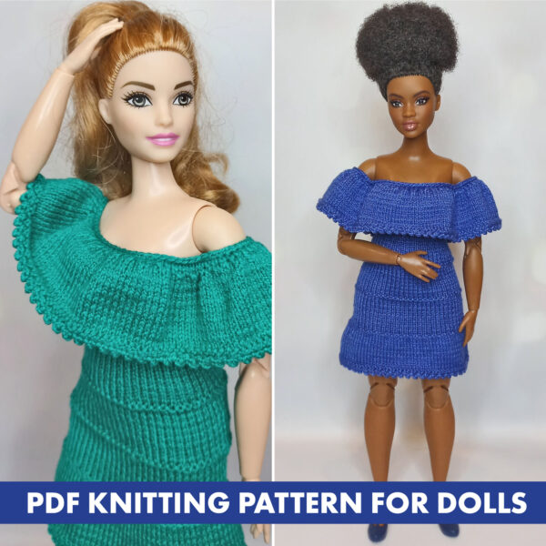 Knitting Pattern Dress for Barbie doll