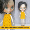 Crochet Pattern clothes Dress for Blythe Petite dolls