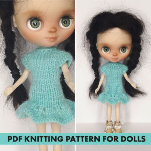 Knitting Pattern clothes Dress for Blythe Petite dolls