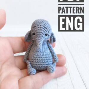 Crochet pattern elephant tiny baby toy amigurumi stuffed animals