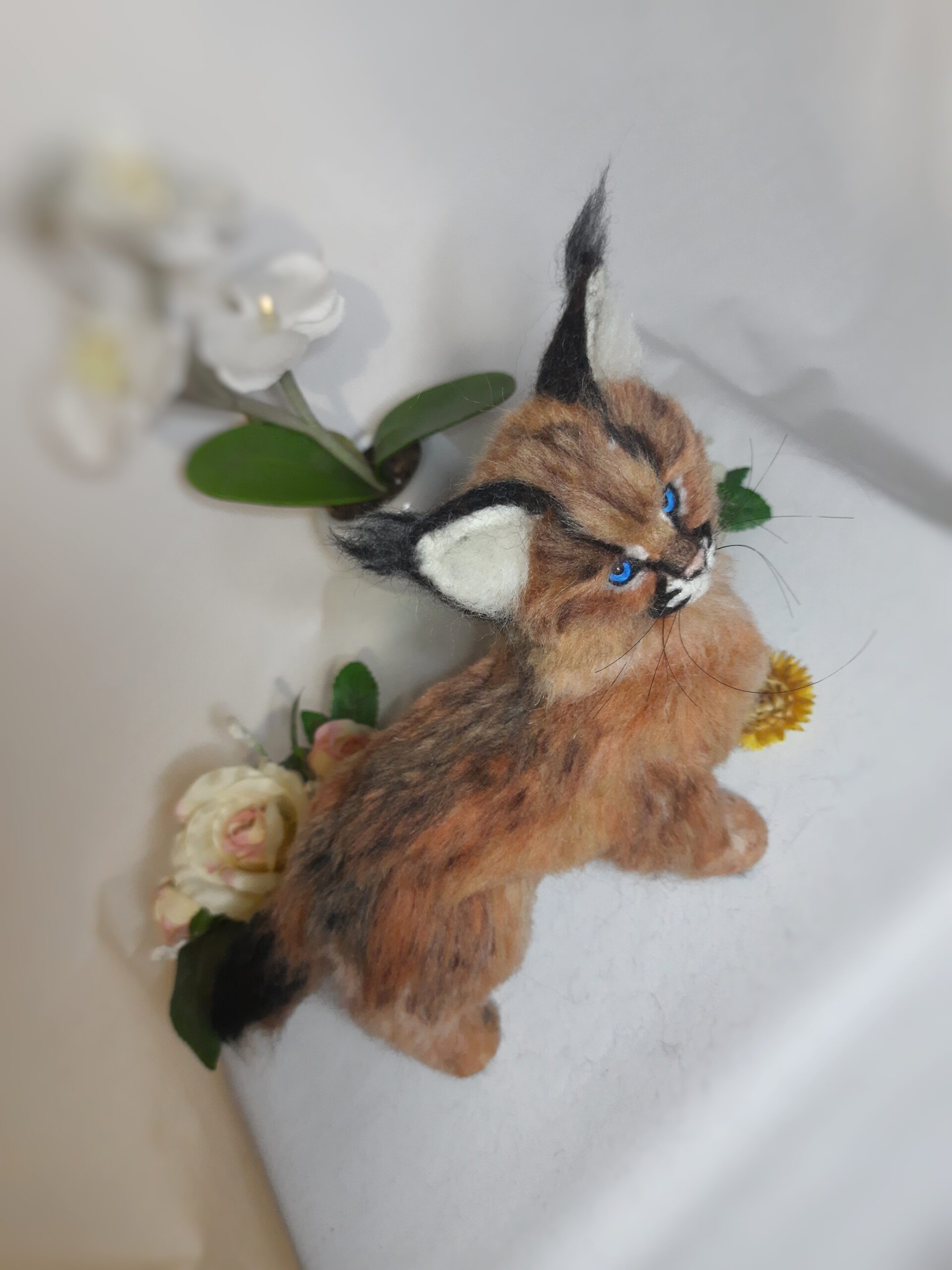 CARACAL Needle Felted Collectible Realistic Animals Handmade -  Norway