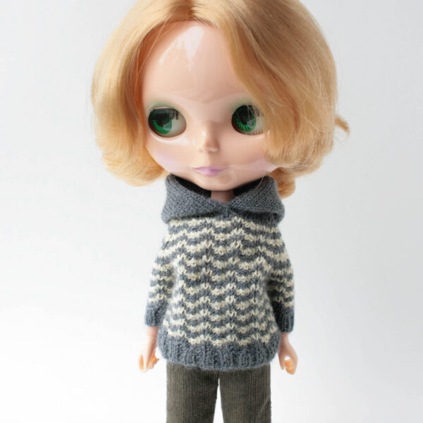 Blythe doll clothes, Striped hoody