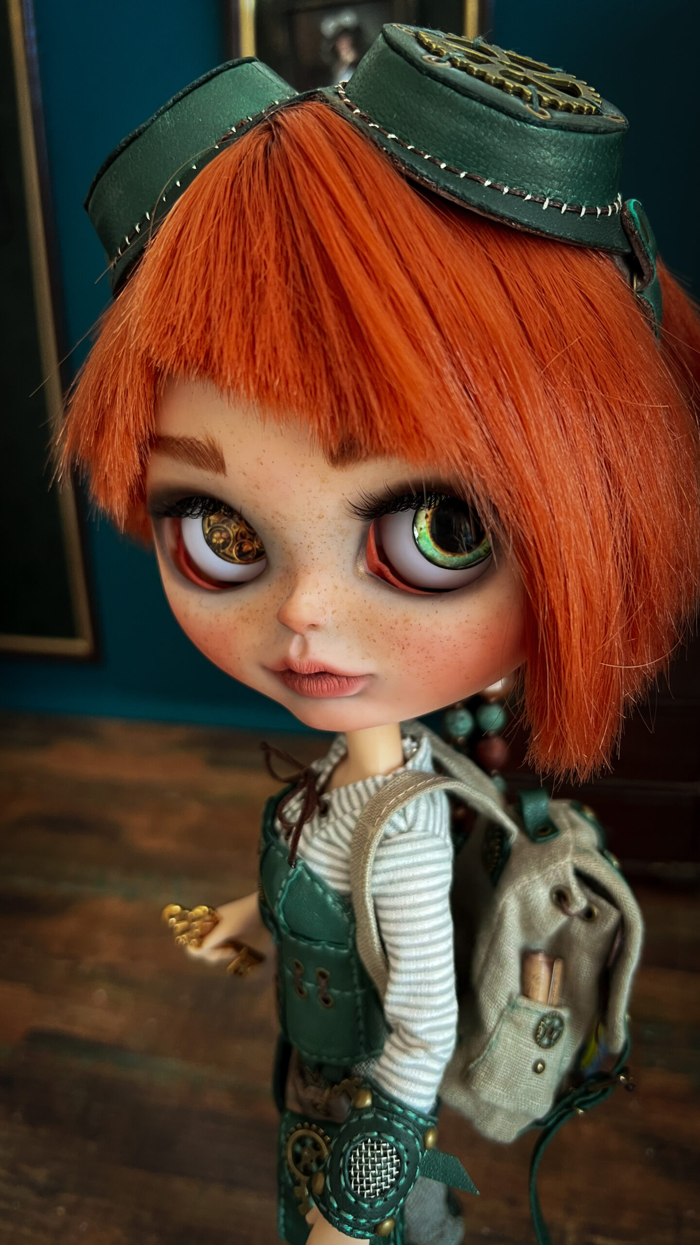 Steampunk Explorer Redhead Mari Blythe doll custom OOAK 1st