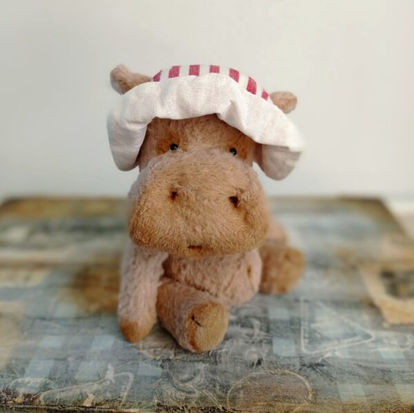 artist hippo, teddy hippo, cute hippo, handmade hippo