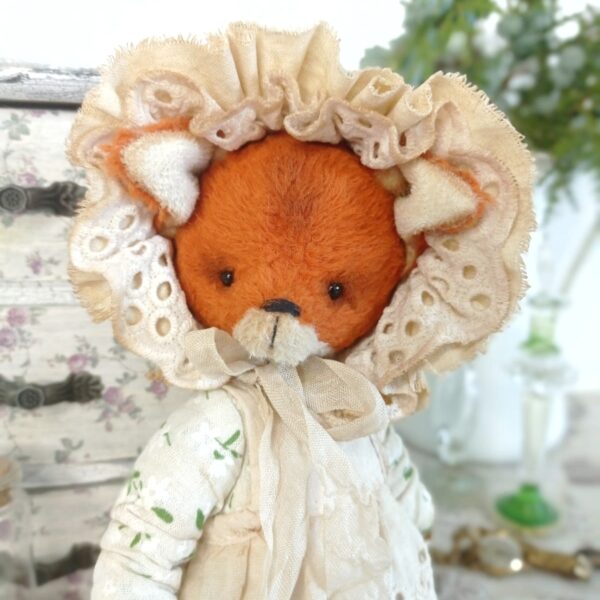 artist fox, teddy fox, stuffed animals, cute fox, fox handmade