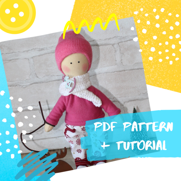 Toy sewing pattern, Textile doll pattern and tutorial