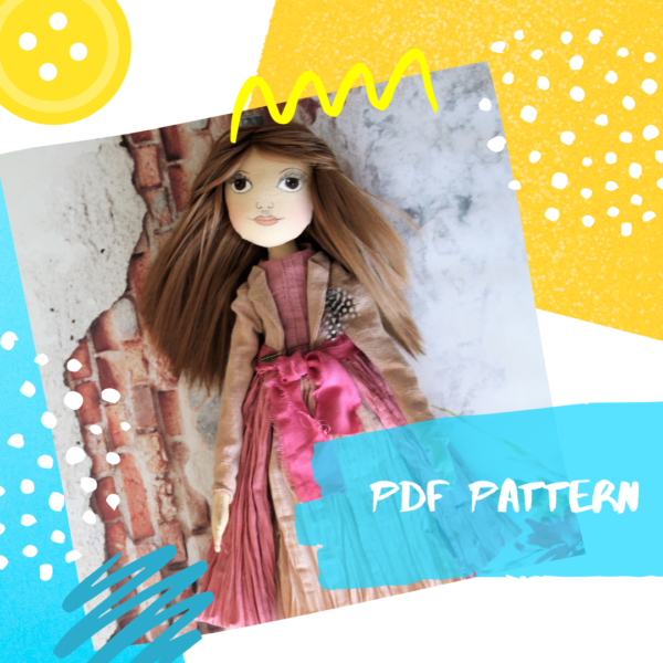 Rag doll pattern pdf - Rag doll with clothes in boho style