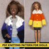 Knitting pattern halloween coat for Barbie doll