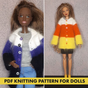 Knitting pattern halloween coat for Barbie doll