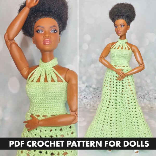 Crochet Pattern Dress for Barbie doll
