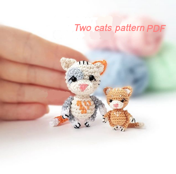 Miniature amigurumi selling Kitty 4.5 cm - tiny crochet kitty doll - Blythe amigurumi toy