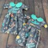 Gray floral Blythe dress