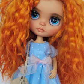 Custom Blythe Doll, Custom Doll, Blythe Doll, Doll Ooak, Art Doll, Blythe Girl, Cute Dolls, Body Tan, Mohair Hair