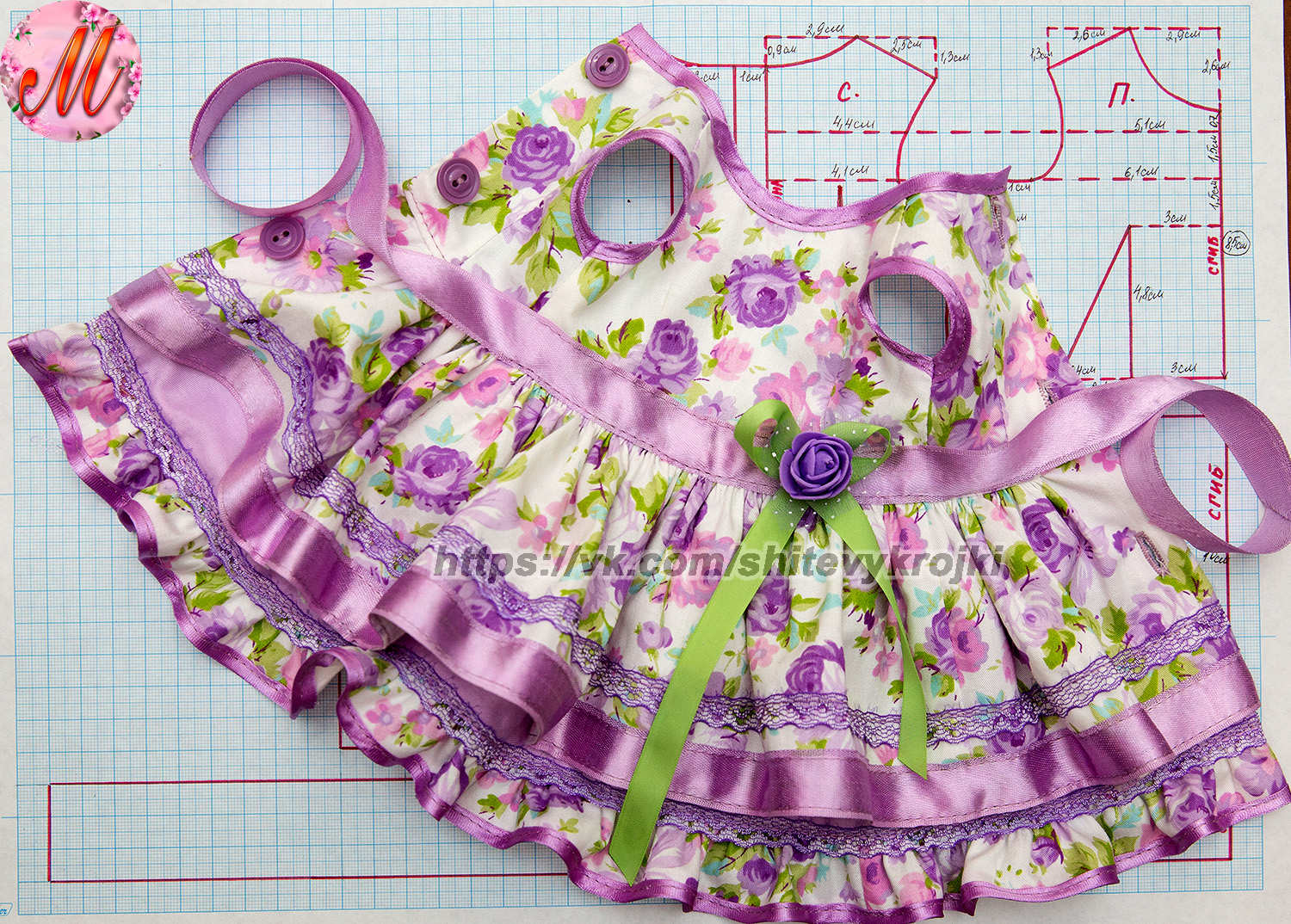 Gotz 50 cm dress pattern for a doll classic body PDF 2 Gotz 50 cm dress pattern for a doll classic body