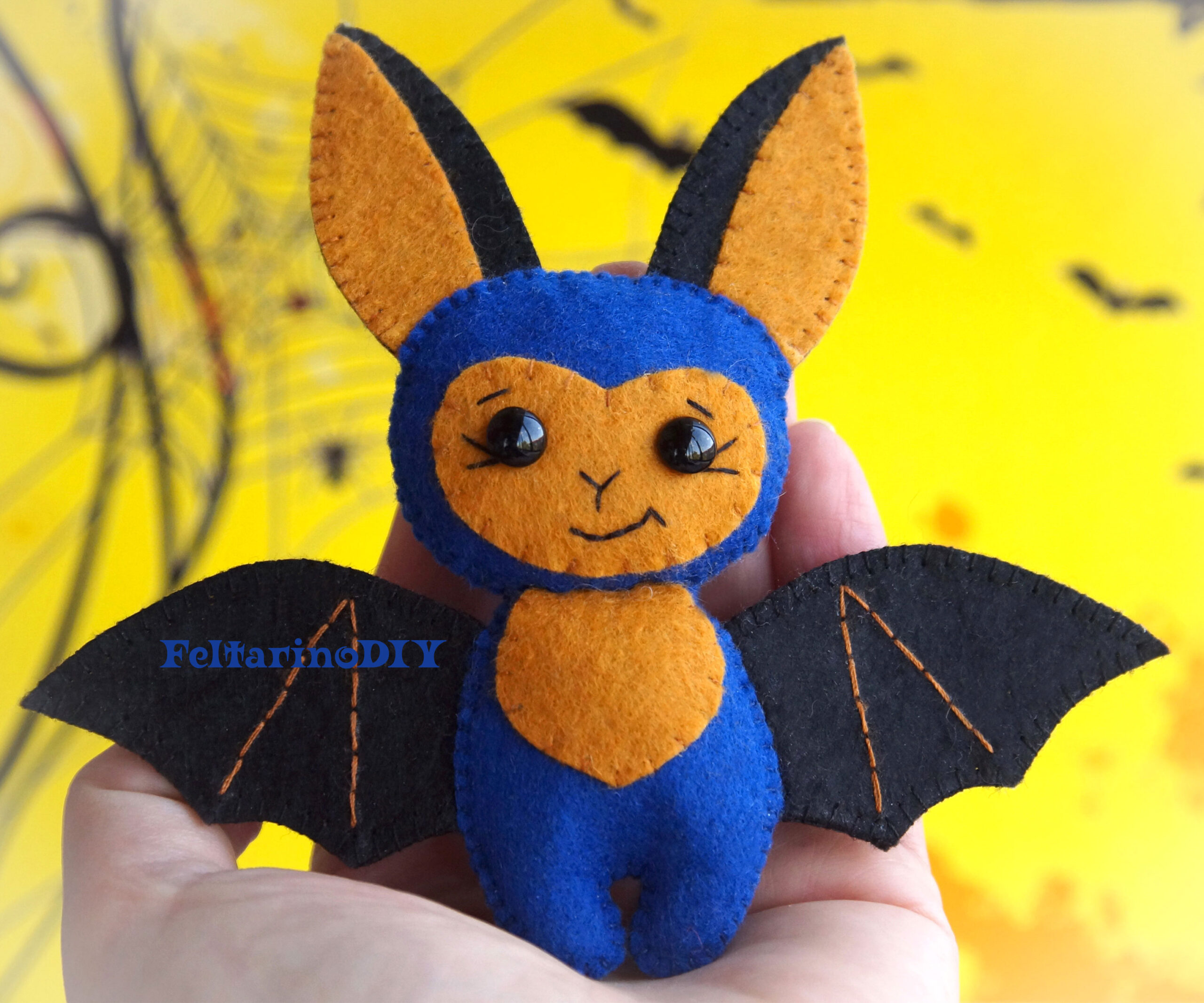Halloween ornaments patterns, Felt Halloween gift bat pattern 1 BB8 scaled
