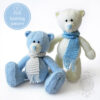 Blue and Milky-white Teddy Bears knitted toys