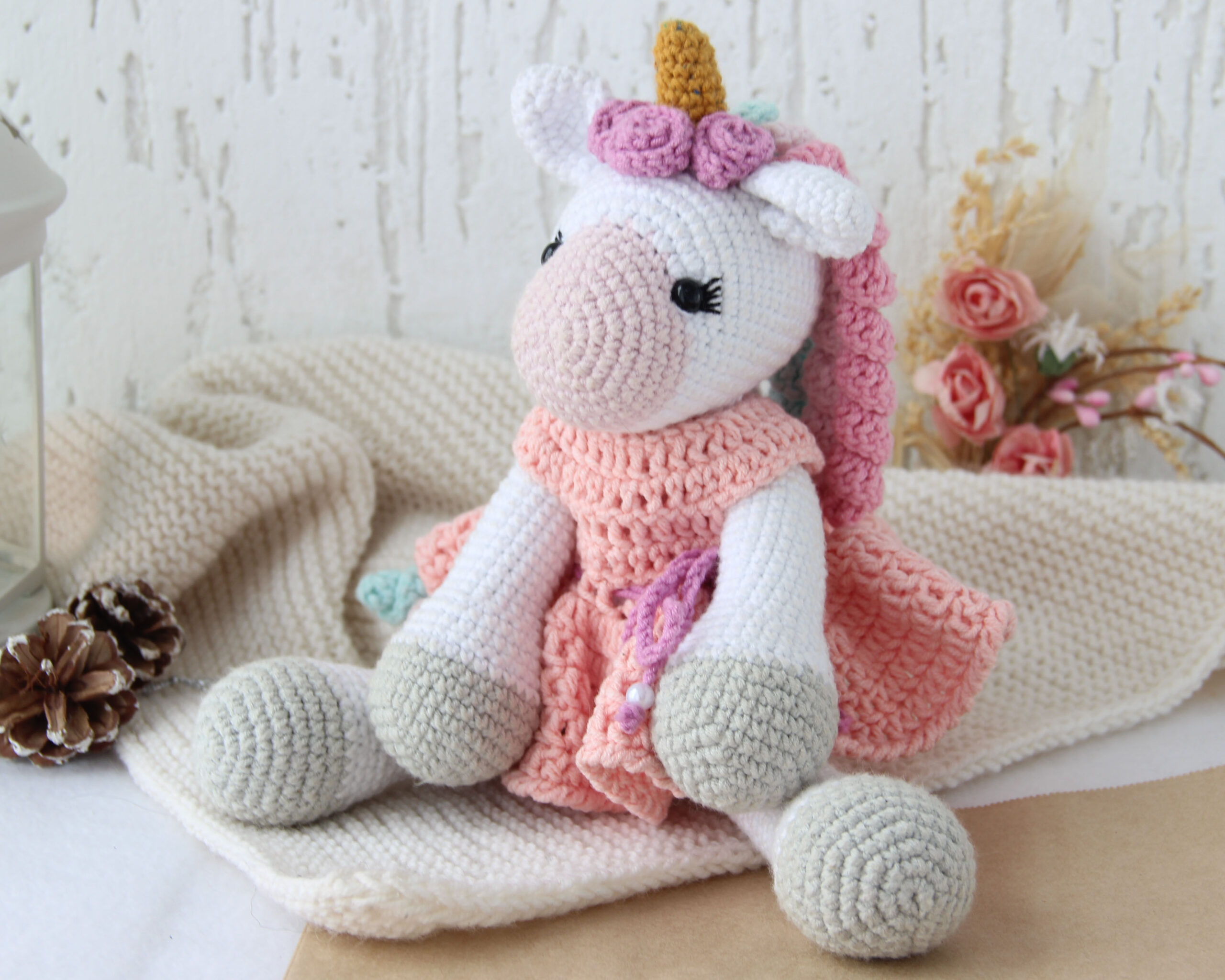 Crochet pattern Unicorn plush - Amigurumi stuffed animal - DailyDoll Shop