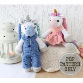 Amigurumi PATTERN stuffed Unicorn crochet animals for baby girl