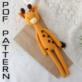 Amigurumi PATTERN plush Giraffe toy for safari nursery decor