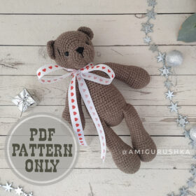 Teddy bear PATTERN crochet animals for woodland baby shower
