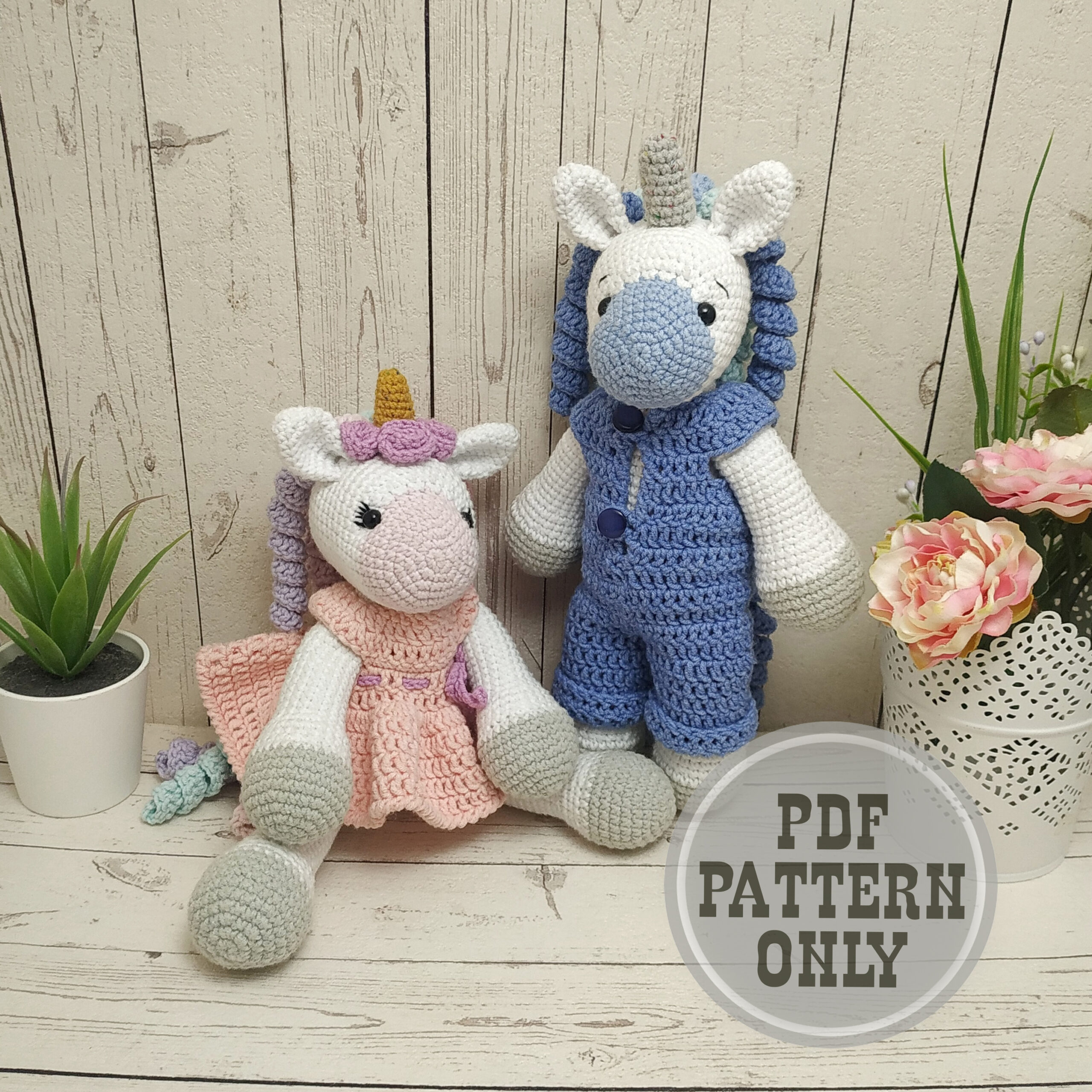 Amigurumi PATTERN stuffed Unicorn crochet animals for baby girl 3 Amigurumi PATTERN stuffed Unicorn crochet animals for baby girl