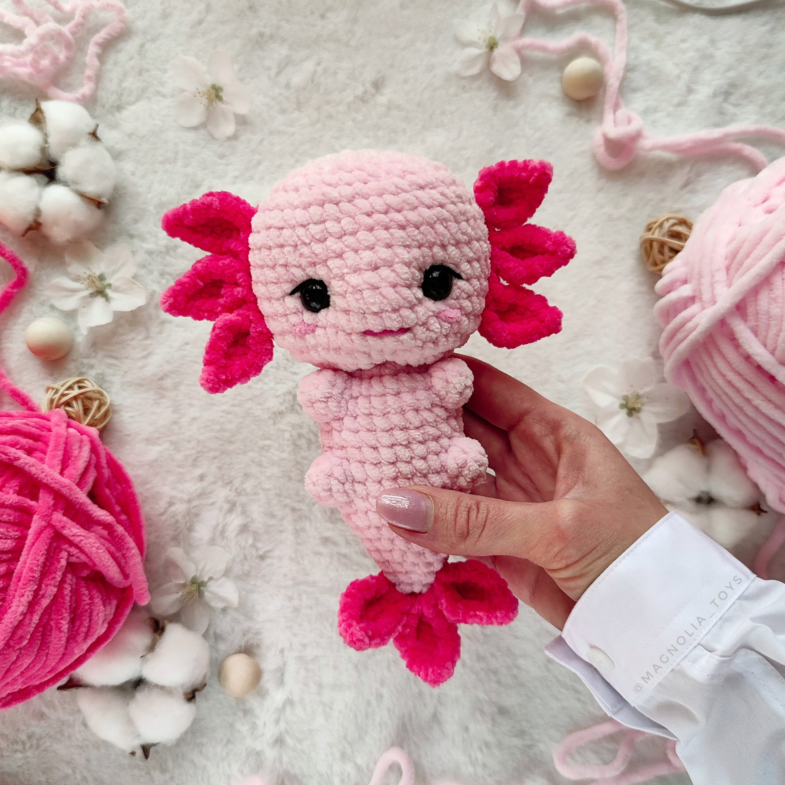 Set of 2 crochet patterns Mini Axolotl + Axolotl - DailyDoll Shop