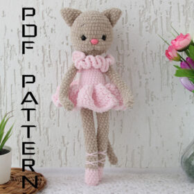 Amigurumi cat crochet PATTERN ballerina doll - Kitten stuffed animal