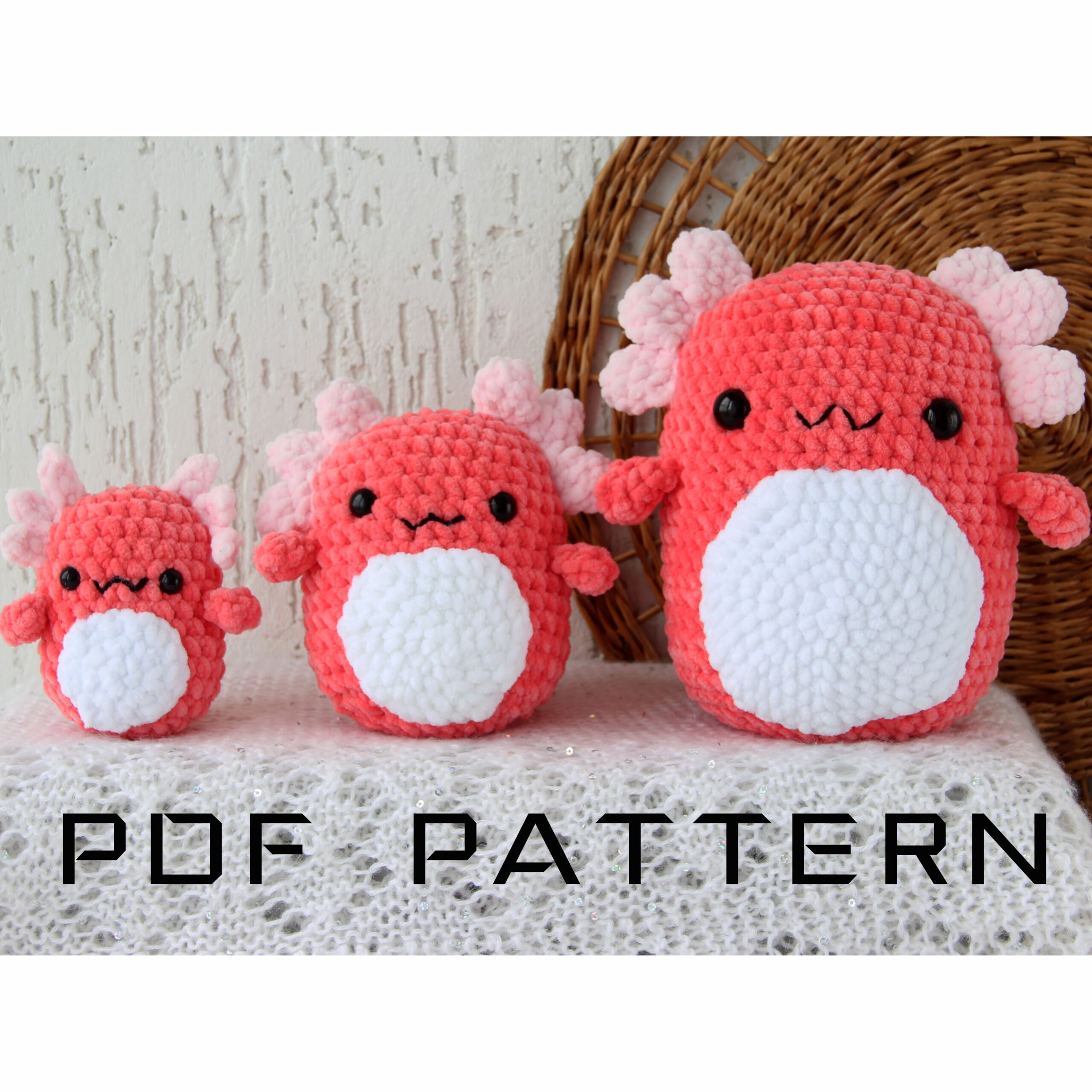 Axolotl Squishmallow crochet PATTERN PDF crochet pattern