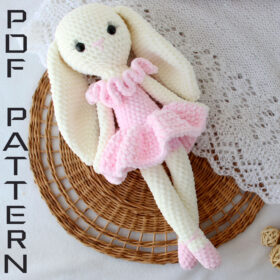 Crochet PATTERN stuffed bunny toys for baby girl nursery