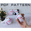 Small Strawberry cow crochet PATTERN amigurumi stuffed animal