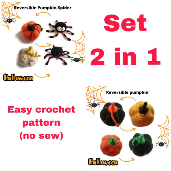 Reversible Pumpkin - Spider- Pumpkin