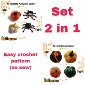 Reversible Pumpkin - Spider- Pumpkin