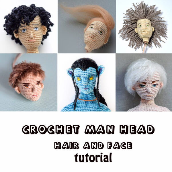 crochet man head