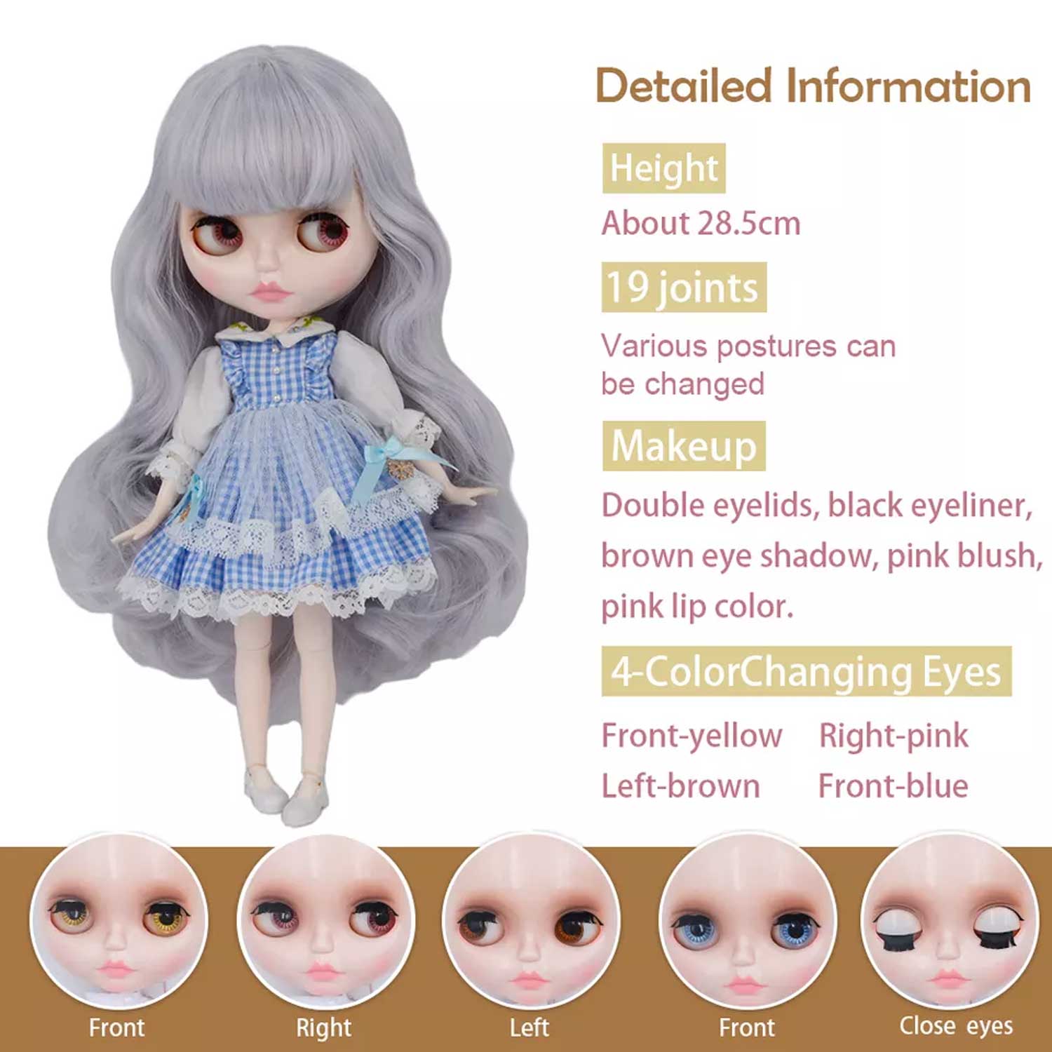 Blyth ICY Nude Factory Doll Suitable For Dress up by yourself DIY Change  BJD Toy - Beauty Blythe