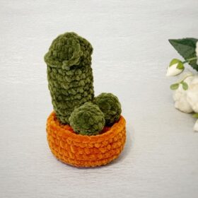 Penis cactus funny crochet plush toy handmade