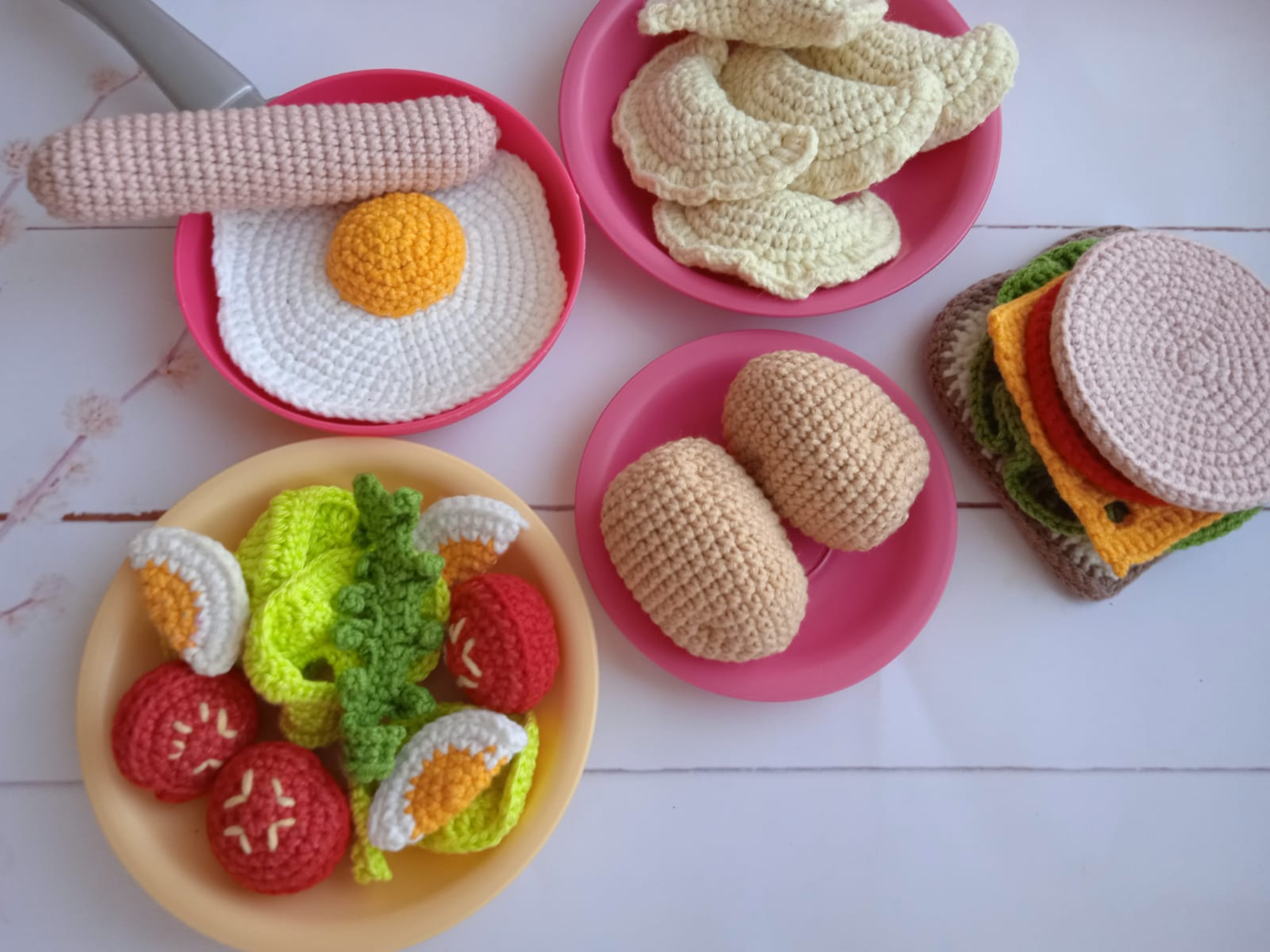 Crochet Taco, Pretend Play Food Set, for Kids Kitchen, Montessori Toys,  Miniature Food, Play Kitchen Accessories, Handmade Eco Toys 