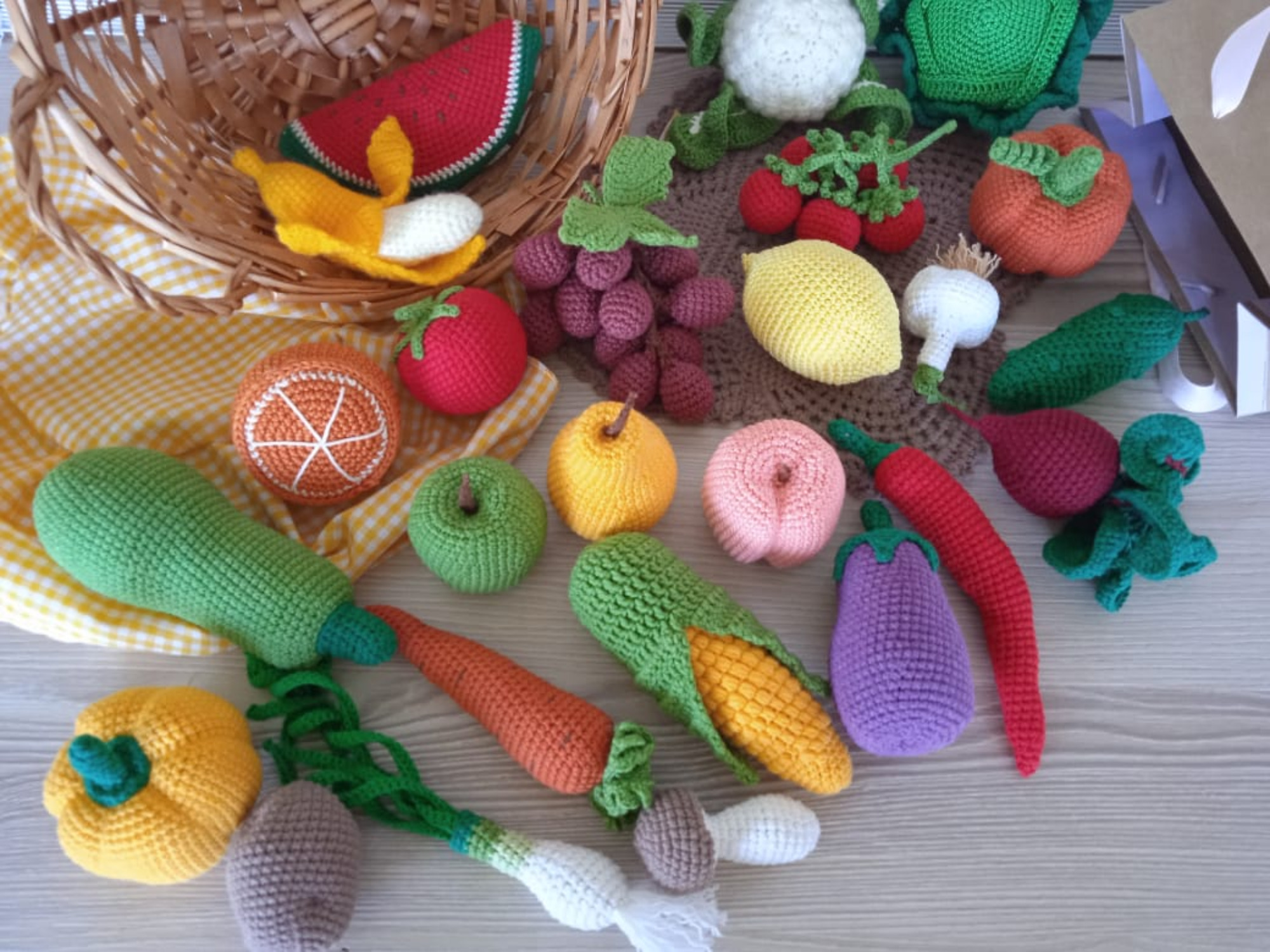 Crochet vegetables (25 pcs) Crochet play food set - DailyDoll Shop