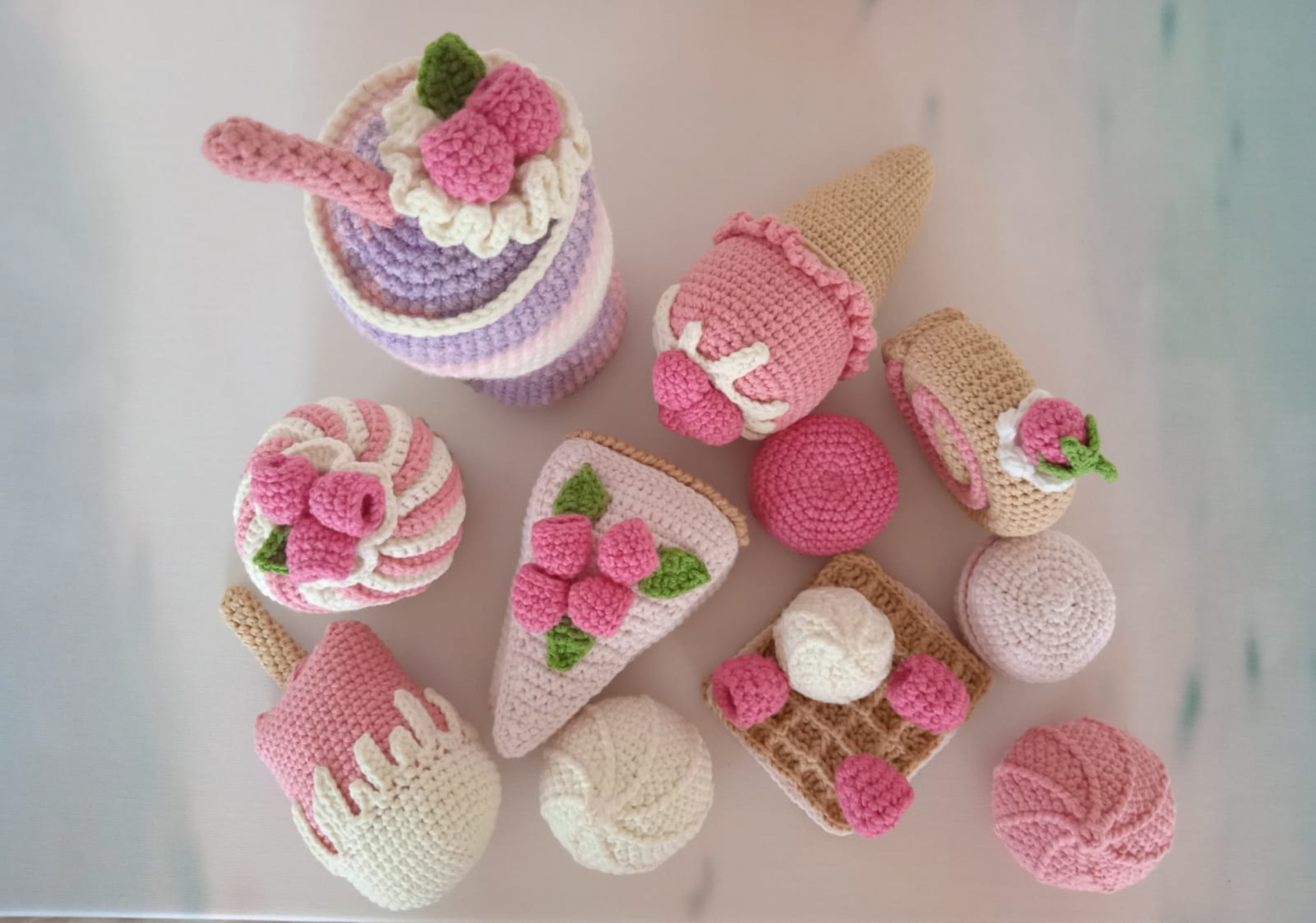 Crochet Ice Cream, Play Kids Kitchen Accessories. Play Food for Toddler,  Crochet Sweet, Confectionery, Cafe, Montessori Toys, Birthday Gift 