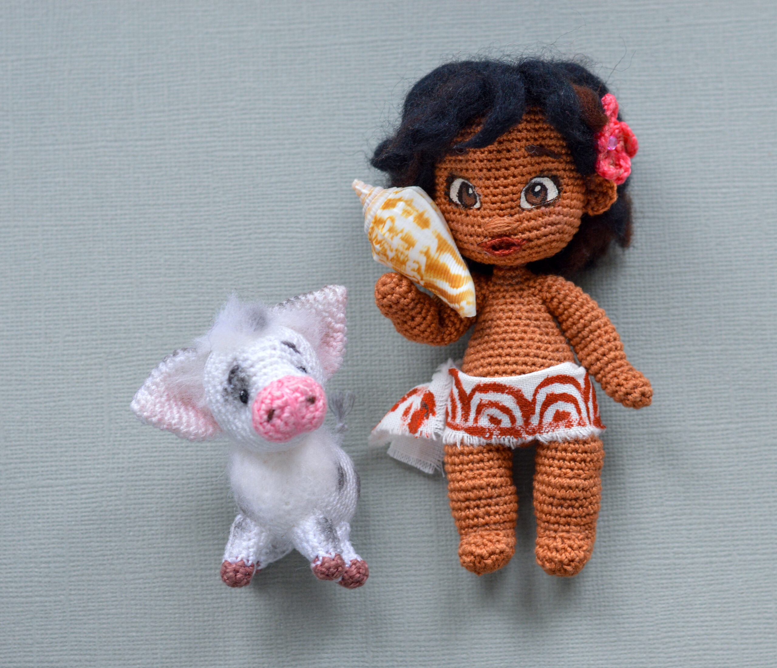 Boneca Moana Amigurumi crochê 26cm