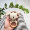 Rattle lion crochet toy