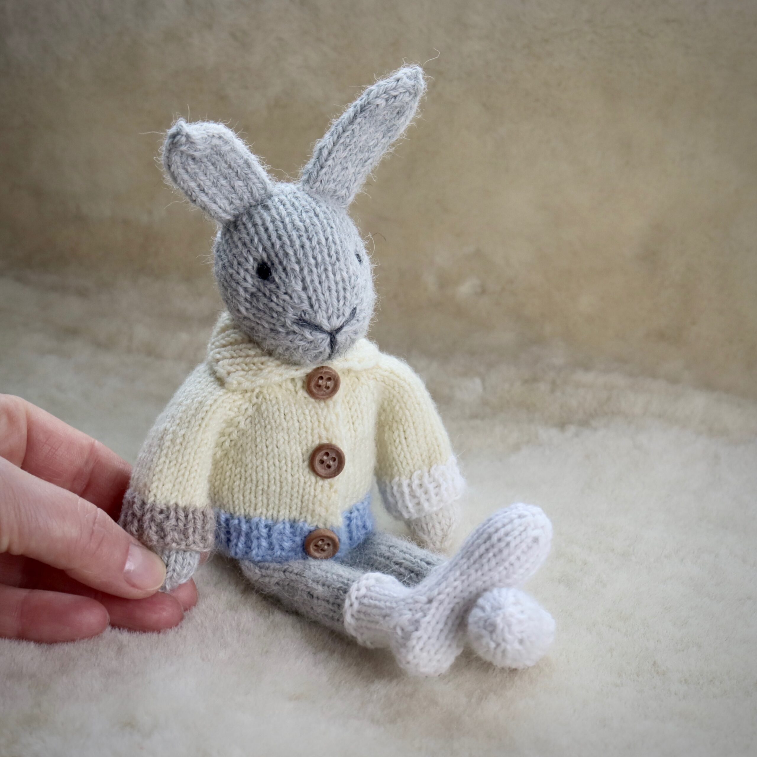 knitted rabbit toy