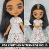 Knitting Pattern Wedding Dress for Barbie Extra Minis