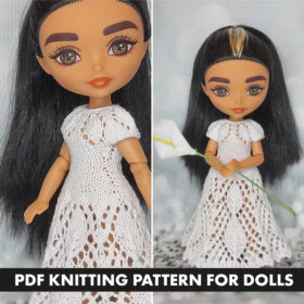 Knitting Pattern Wedding Dress for Barbie Extra Minis