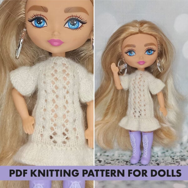 Knitting Pattern Dress for Barbie Extra Minis