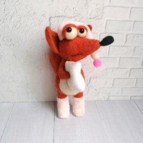 Felted fox toy