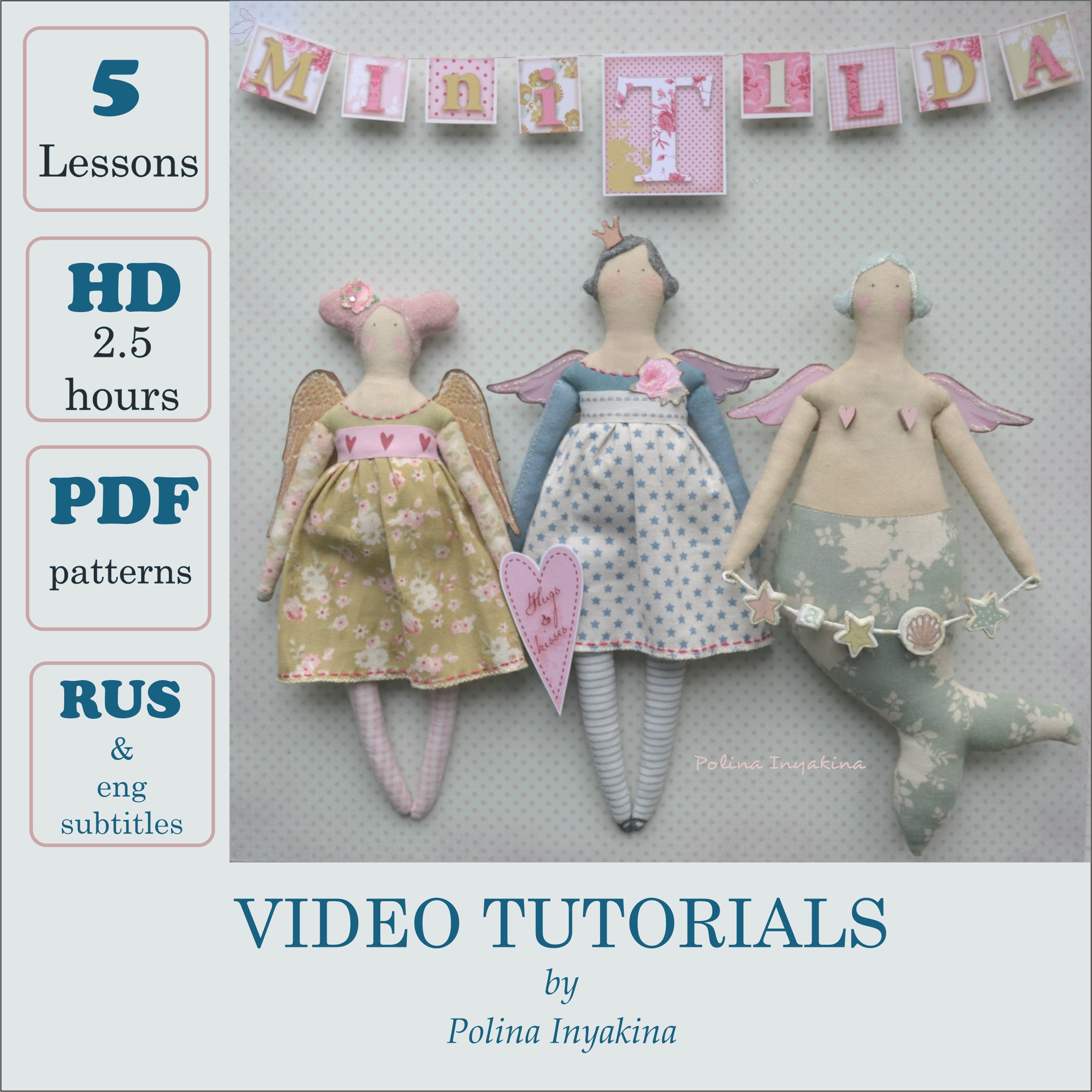 Video course on creating textile dolls in the style of Tilda