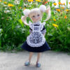 Mini Ruby Red 31cm pattern School dress with semi sun skirt