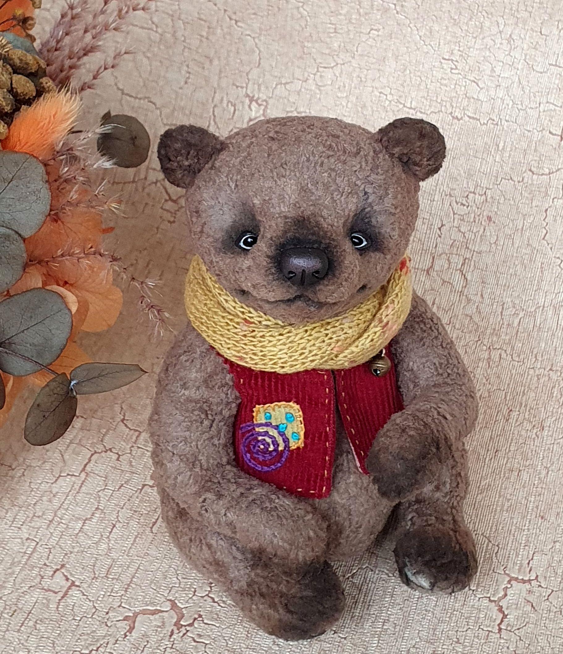 Amazing gift interior toy teddy bear Barty. Collectible toy