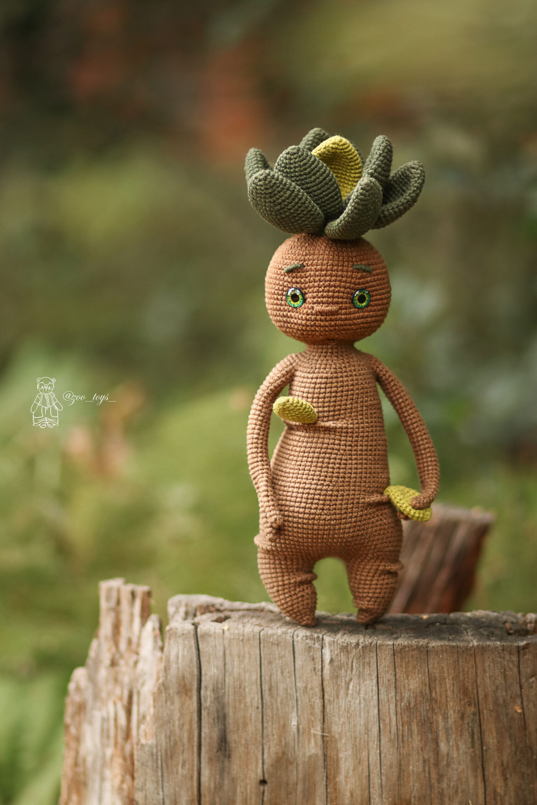 Crochet mandrake pattern. Monsters crochet pattern. Crochet screaming plant. 2 3 30 scaled