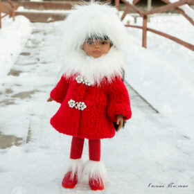 Paola Reina 32-34 cm modèle de manteau rouge pour poupée